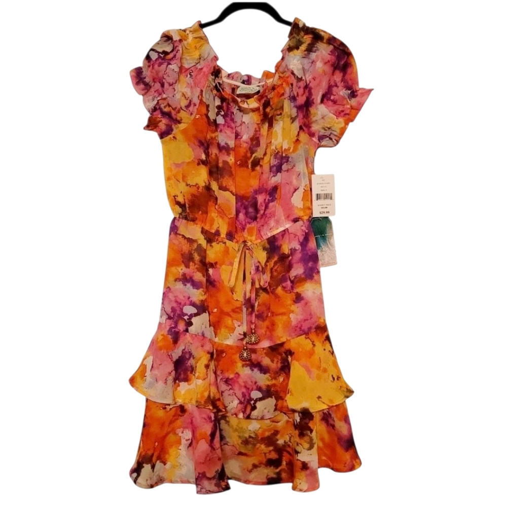 NWT Vibrant Multicolor Floral Dress Size S